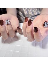 プリュネ(Prune)/リボン/ワンカラー/ブラウン