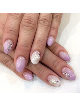 シャンネイルケアサロン(Shan Nail caresalon)/パープル＆雪の結晶ネイル