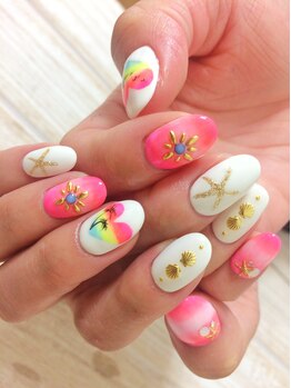 アイラッシュアンドネイル専門店 クラル(CURAR)/トロピカルネイル¥9980