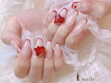 アイネイルズ 四条河原町店(I-nails)/ハートビジュー推しネイル