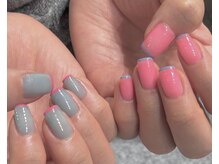 ノウ(nou)/配色カラー×フレンチネイル