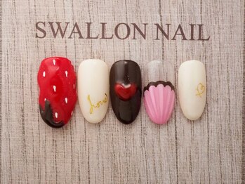 スワロンネイル(SWALLON NAIL)/バレンタインデザイン