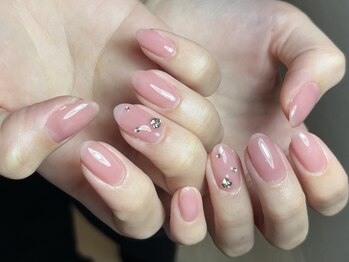 ワンポイントワンカラーネイル