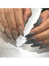 エムスラッシュ 横浜元町店(M.SLASH)/アシンメトリーマグネットネイル