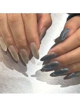 アシンメトリーマグネットネイル