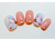 クリスタルネイル ゆめタウン筑紫野店(CRYSTAL NAIL)/ふんわりピーコックネイル