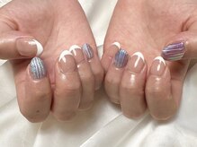 ヒールネイル(heal nail)/白french×baccarat～