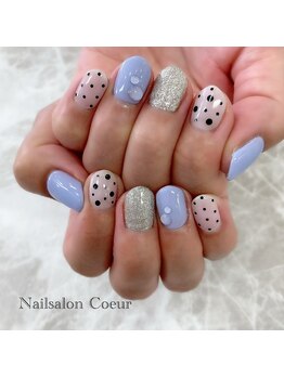 ネイルサロン クール(Nailsalon Coeur)/梅雨ネイル ドットネイル