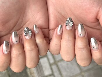 カノアネイルプレイス(KANOA nail place)/シルバーミラーグラデーション