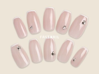 FAST NAIL 春日部店【パラジェル/ジェルネイル専門/定額/マグネット/フットネイル】/フレンチ/パーツ【12381】