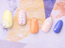ソウ 難波店 nail salon Sou/春色ツイードnail