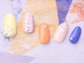ソウ 難波店 nail salon Sou/春色ツイードnail