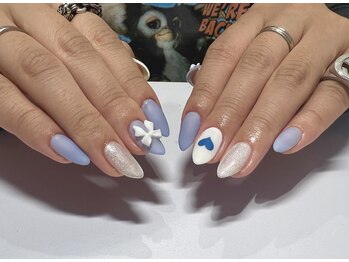 カラー バイ プール ブ 桐生店(COLOR by pour vous)/ハート×リボン マットネイル