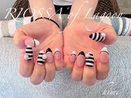 フレンチ×ボーダーネイル