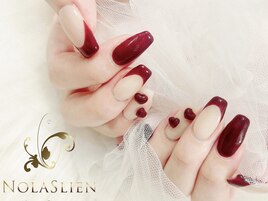 赤　フレンチネイル　パラジェル