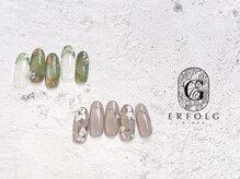 エアフォルク 銀座(ERFOLG)/シェルフレンチ×手描きお花