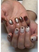 イノン ネイル(inon nail)/秋っぽきらきらハート