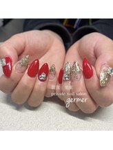 ジェルメ(germer)/スカルプ！赤とゴールド！