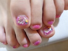 アミュリー ネイル アトリエ(Amury nail atelier)/押し花シースルーカラーフット♪