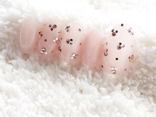 ネイルサロンブラン(nail salon BLANC)/ピンクストーンドットネイル