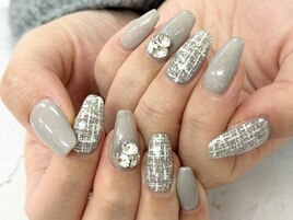 【森】グレー×ツイード