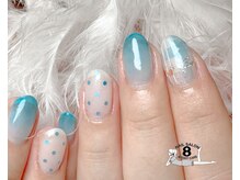 ネイルエイト 新百合ヶ丘(nail8)/爽やかドット×グラデ