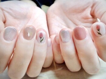 アミュリー ネイル アトリエ(Amury nail atelier)の写真/オフ込【おまかせシンプルネイル★ア-ト2本7000円】ミラー,マグネット,フラッシュラメ☆カラ-追加OK◎