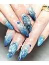 ゴージャスOceanブルーネイル♪