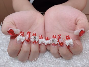 レアネイル 新宿(le'a nail)/赤リボンネイル