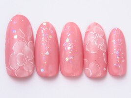 シンプルフラワーネイル