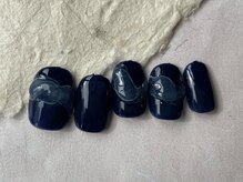 アイネイルズ 梅田店(I nails)/ネイビーインクぷっくり