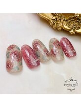 ピオニーネイル(peony nail)/11月新作　秋冬クラシカルローズ