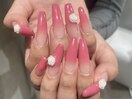 ピンクグラデーションネイル