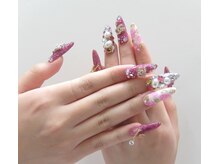 ネイルサロンミキ 横浜(MIKI)/手書きフラワー バラ ゴージャス