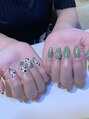 エースタイル(A-style)&nbsp;ちぐはぐネイルお洒落ピスタチオカラー♪