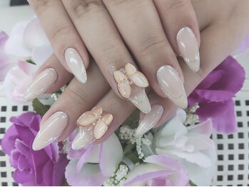 ディーネイル 四条烏丸(D-nail)/【川崎】シンプルライン×蝶々☆