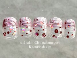 個性派ピンクホロネイル