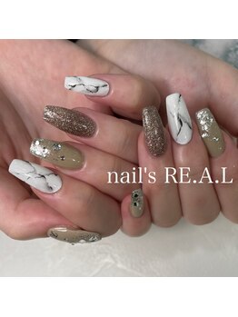 ネイルズリアル 倉敷(nail's RE.A.L)/大理石ネイル