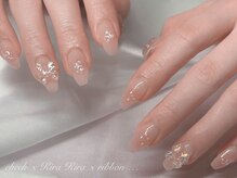 リリービューティ 天神西通り店(Lilybeauty)/チークネイル×リボン ¥9900