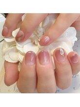 ヘアー ユニバース(HAIR UИIVERS)/くすみピンク☆オフィスネイル