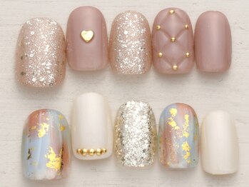 ノーネイル 有明ガーデン(NO NAIL ARIAKE)の写真/初心者様歓迎◎ニュアンスは"NONAIL"!【写真】新作2/1~上品キルティング×大粒グリッターネイル¥4990♪有明