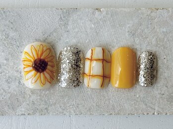 カラ ネイル 中津店(calla nail)/真夏の向日葵ネイル