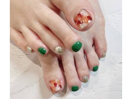 タイダイフットネイル