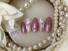 パールフラワーネイル