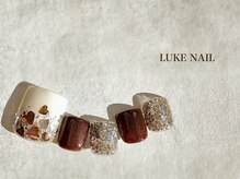 ルークネイル(LUKE NAIL)/ハートホログラデフットネイル