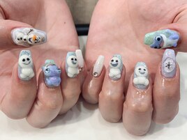 雪だるまネイル