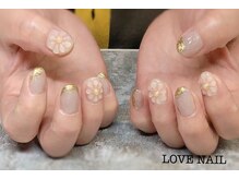 ラブネイル(LOVE NAIL)/ぷっくりお花ネイル