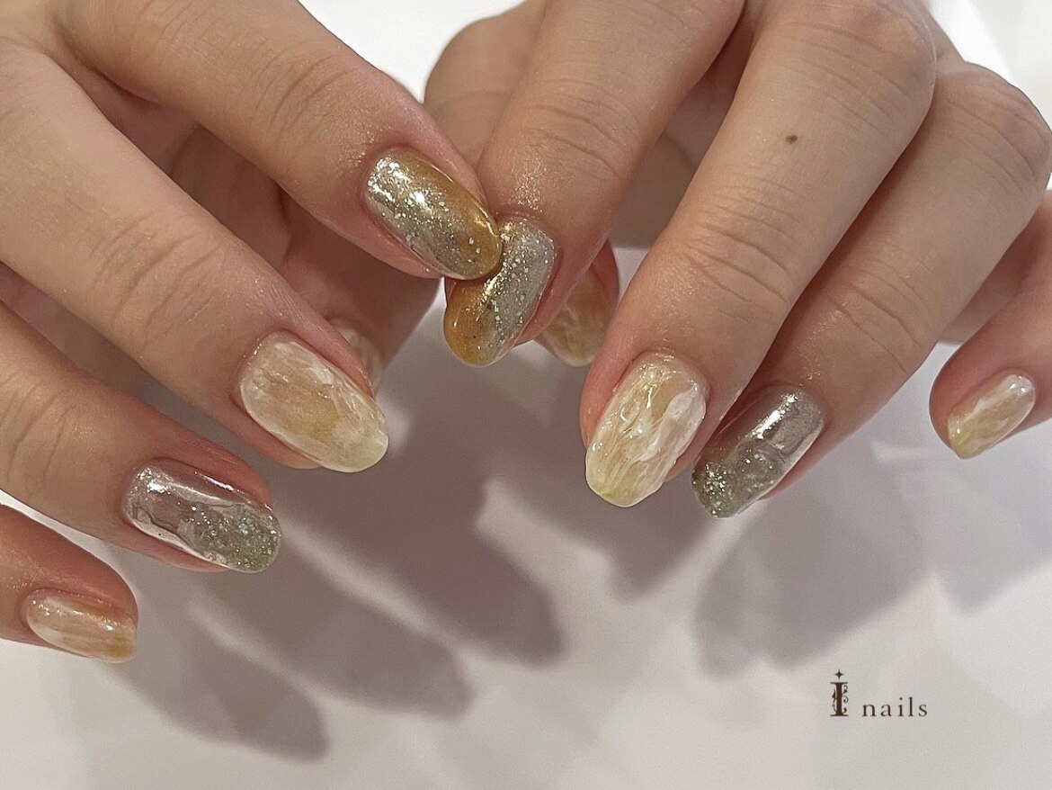 ネイルカラー オレンジ ベージュ ブラウン系 まとめ売り ワンカラーネイルチップ オレンジブラウン - kuku nail | minne