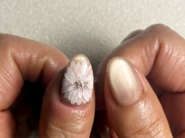 繊細な手描きフラワーアート