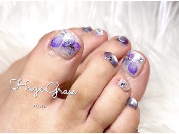 ハズグラスネイル(Haze Grass nail)/紫陽花ネイル